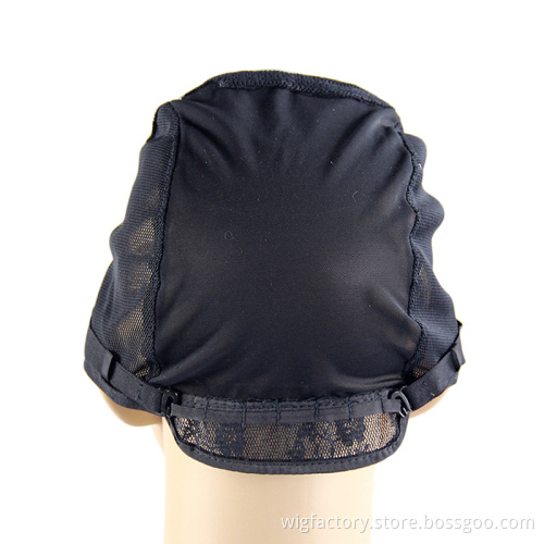 Stock Women Black Ventilate Plastic Elastic mesh wig caps, dome mesh wig cap, wig cap adjustable straps